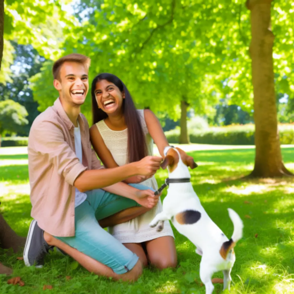 Boldog gazdi és kutyája