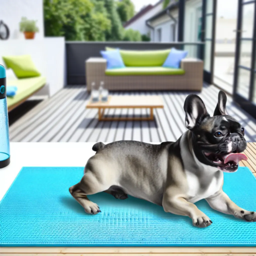 Kutya hűsítő matracon